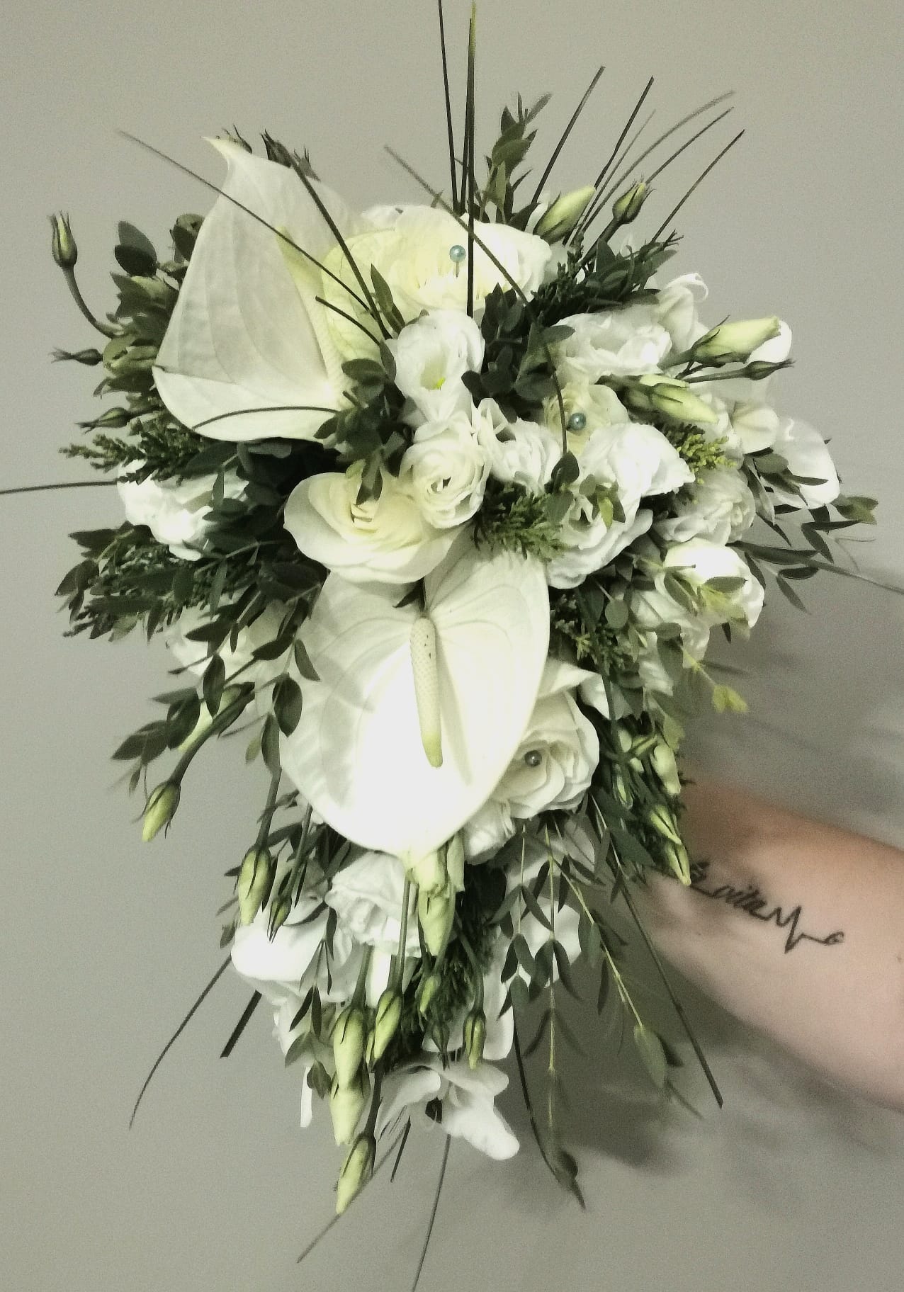 Bouquet de mariée retombant