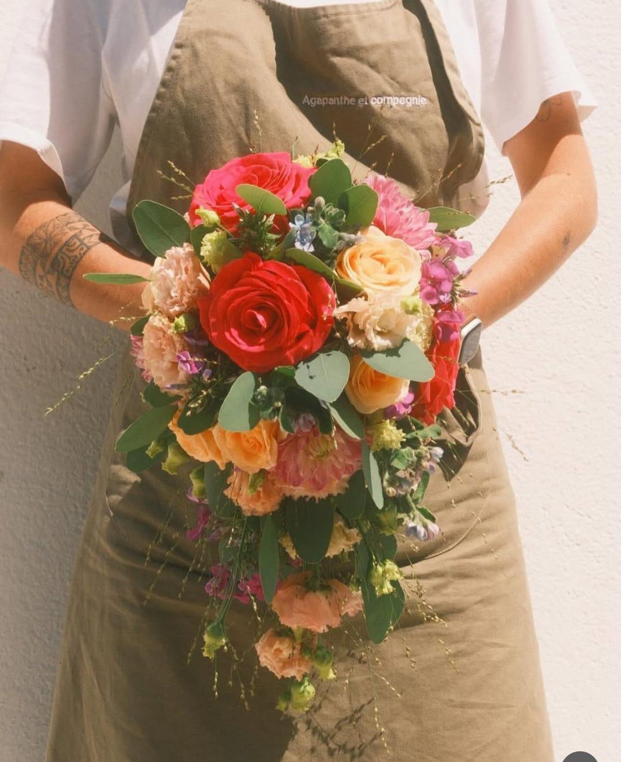 Bouquet de mariée retombant